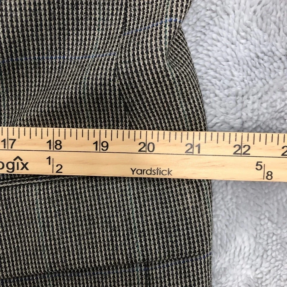 Chaps Blazer Mens 42L Brown Houndstooth Sport Coat Suit Jacket Formal Lambs Wool